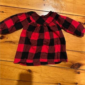 George Red and Black Plaid Baby Dress 12-18mos